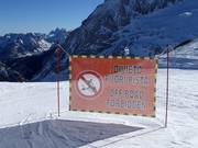 No skiing beyond marked slopes
