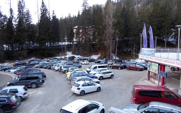 San Martino di Castrozza/Passo Rolle/Primiero/Vanoi: access to ski resorts and parking at ski resorts – Access, Parking San Martino di Castrozza