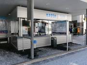 Well-maintained ticket desk area
