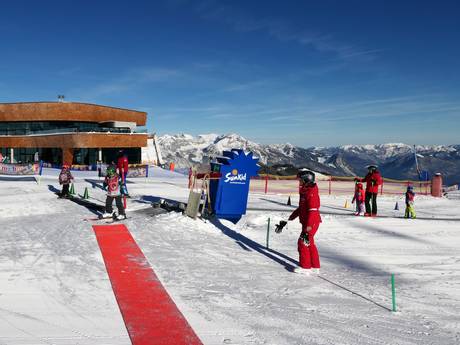 Large practice area at the mountain station of the Spieljochbahn lift