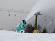 Snow cannons on the slope