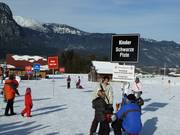 Ski school meeting point at the Hausberg base station