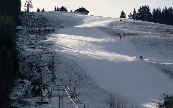 Highest base station in Portes du Soleil – ski resort Crêt-Béni/La Combe – La Chapelle d'Abondance