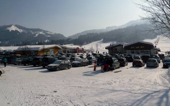Lofer and Leogang Mountains: access to ski resorts and parking at ski resorts – Access, Parking Buchensteinwand (Pillersee) – St. Ulrich am Pillersee/St. Jakob in Haus/Hochfilzen