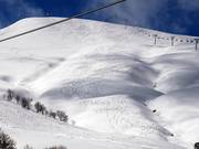 No limits: The front side of Pointe du Corbier offers many variations next to the groomed slopes