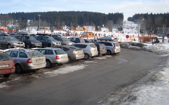 South Bohemian Region (Jihočeský kraj): access to ski resorts and parking at ski resorts – Access, Parking Lipno