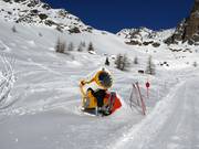 Efficient snow cannons in the ski resort of Pejo