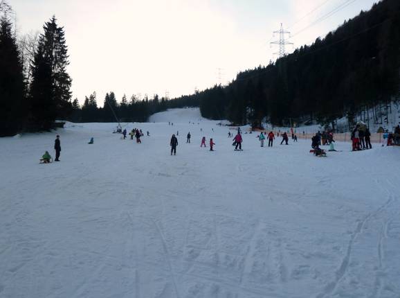 View of the slope at the j-bar and rope tow