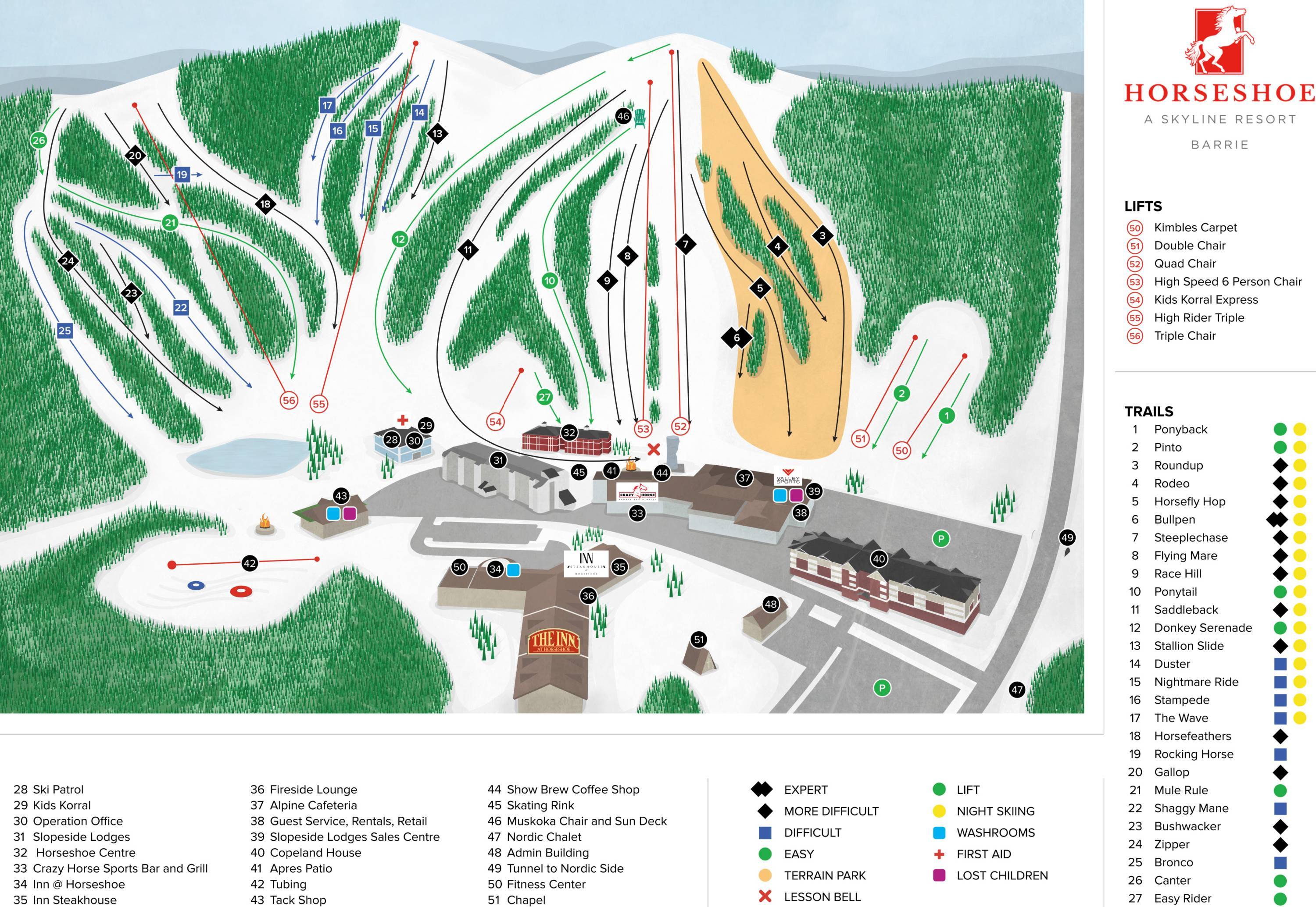 Trail map Horseshoe Resort