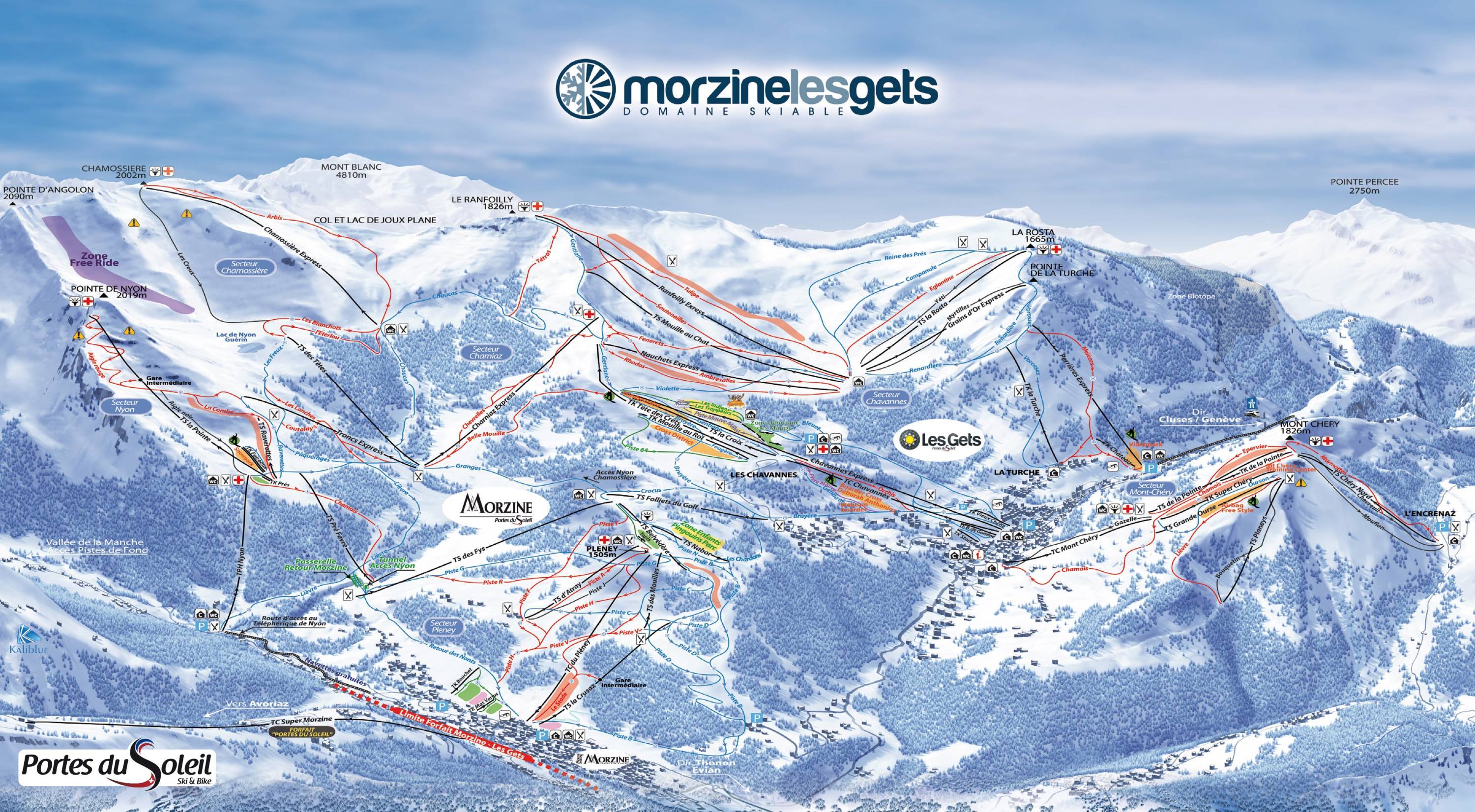 Trail map Les Portes du Soleil - Morzine/Avoriaz/Les Gets ...