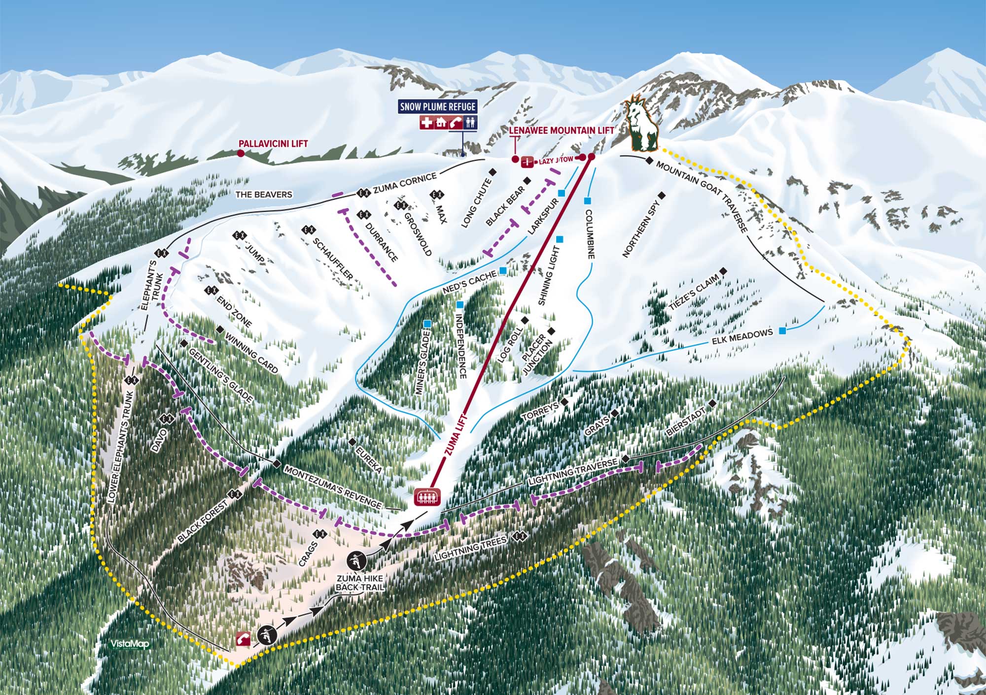 Trail map Arapahoe Basin