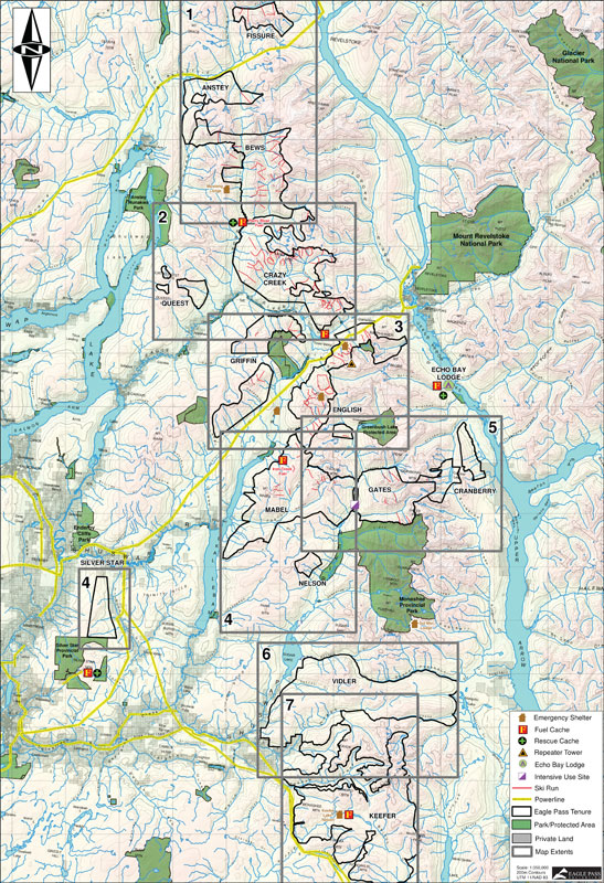 Trail map Eagle Pass Heliskiing