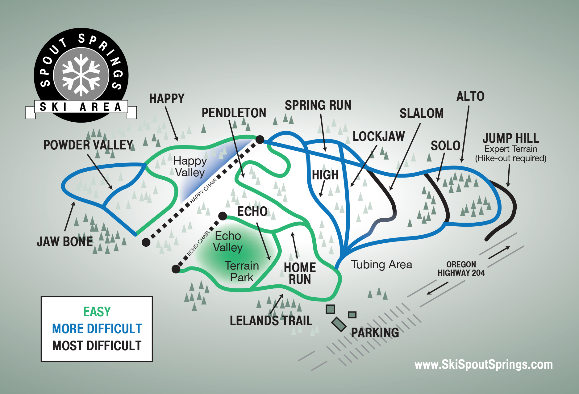 Trail map Spout Springs