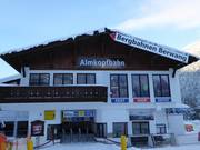 Ski depot at the valley station of the Almkopfbahn in Bichlbach