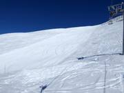 Perfectly groomed difficult slope