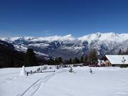View from the Café-Restaurant Panorama into the Rhône Valley all the way to Visp