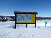 Slope signage with trail map in the Kvitfjell ski resort