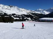 Easy slope at the Plaghera mid-station