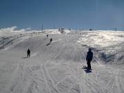Serpentine downhill run in Flaine