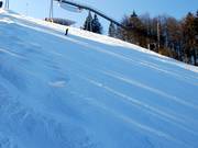 The slalom slope has a 40% incline.