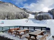 View from the valley station of the Fairmont Hot Springs ski area