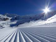 Groomed slope in the Hohsaas ski resort