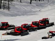 Snow groomers are waiting for their deployment