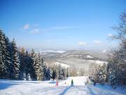 Skiing in magnificent scenery