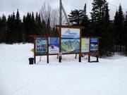 Slope map with signage at the mountain station