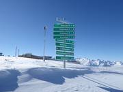 Slope sign in the ski area