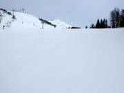 Groomed slope in the Åre ski resort