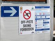 Skiing off-piste is prohibited