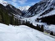 Ski route Wilde Grub'n to the valley station