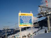 Signage in the ski area