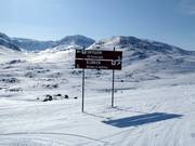 Slope signposting in the ski resort of Riksgränsen