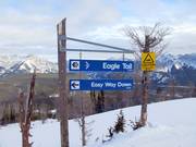 Slope sign-posting in the Nakiska ski resort
