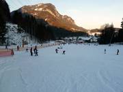 Ideal beginner terrain at the rope lift