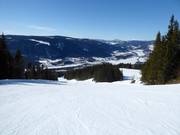 Hafjell ski resort with a view of the Gudbrand Valley