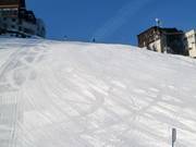 Groomed slope in Morzine