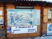 Trail map with information in the Folgaria-Fiorentini ski resort