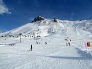 Beginner area in Tignes Le Lac with free ski lifts