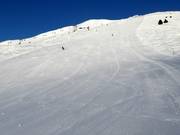The black slopes are also perfectly groomed.