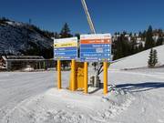 Slope signage in the Carezza ski area