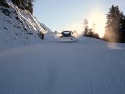 Snow groomer at work