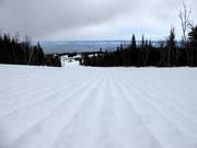Groomed slope in the Le Massif de Charlevoix ski area