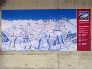 Large information board at the valley station in Fiesch