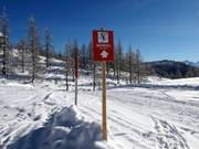 Signposting of the ski route from the Gletscherbahn