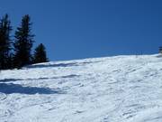 Deep-snow slope above the Rosskogelhütte