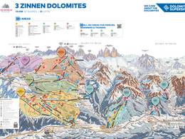 Trail map 3 Zinnen Dolomites – Helm/Stiergarten/Rotwand/Kreuzbergpass