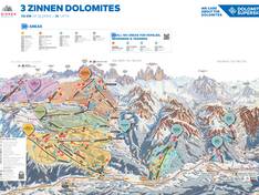 Trail map 3 Zinnen Dolomites – Helm/Stiergarten/Rotwand/Kreuzbergpass